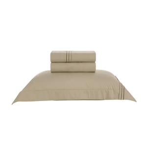 Jogo de Cama Solteiro Menfi 3 Pçs 200 Fios 100% Algodão Creme / Bege Trussardi