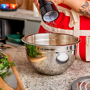 Bowl Redondo Mixing Inox Tampa Vidro 19cm Le Creuset