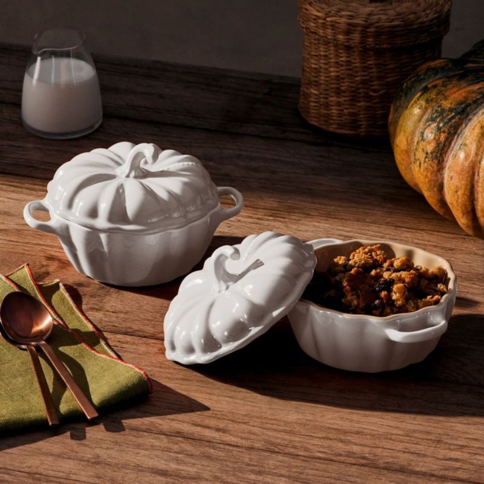 Mini Cocotte Abóbora Cerâmica Branco 350ml 10cm Le Creuset