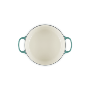 Panela Le Creuset Redonda Signature Bleu Riviera com Pegador Dourado 3,3L 22cm