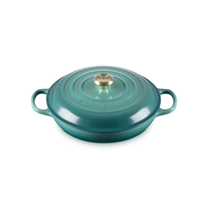Caçarola Buffet Signature Bleu Riviera com Pegador Dourado 4L 32cm Le Creuset