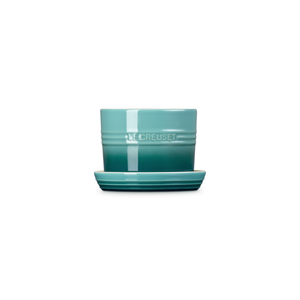 Vaso para Ervas com Bandeja Cerâmica Bleu Riviera 14cm Le Creuset