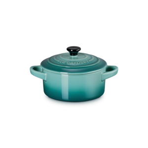Kit Prato para Aperitivo 34cm Bleu Riviera + 4 Mini Cocotte 10cm Bleu Riviera Le Creuset