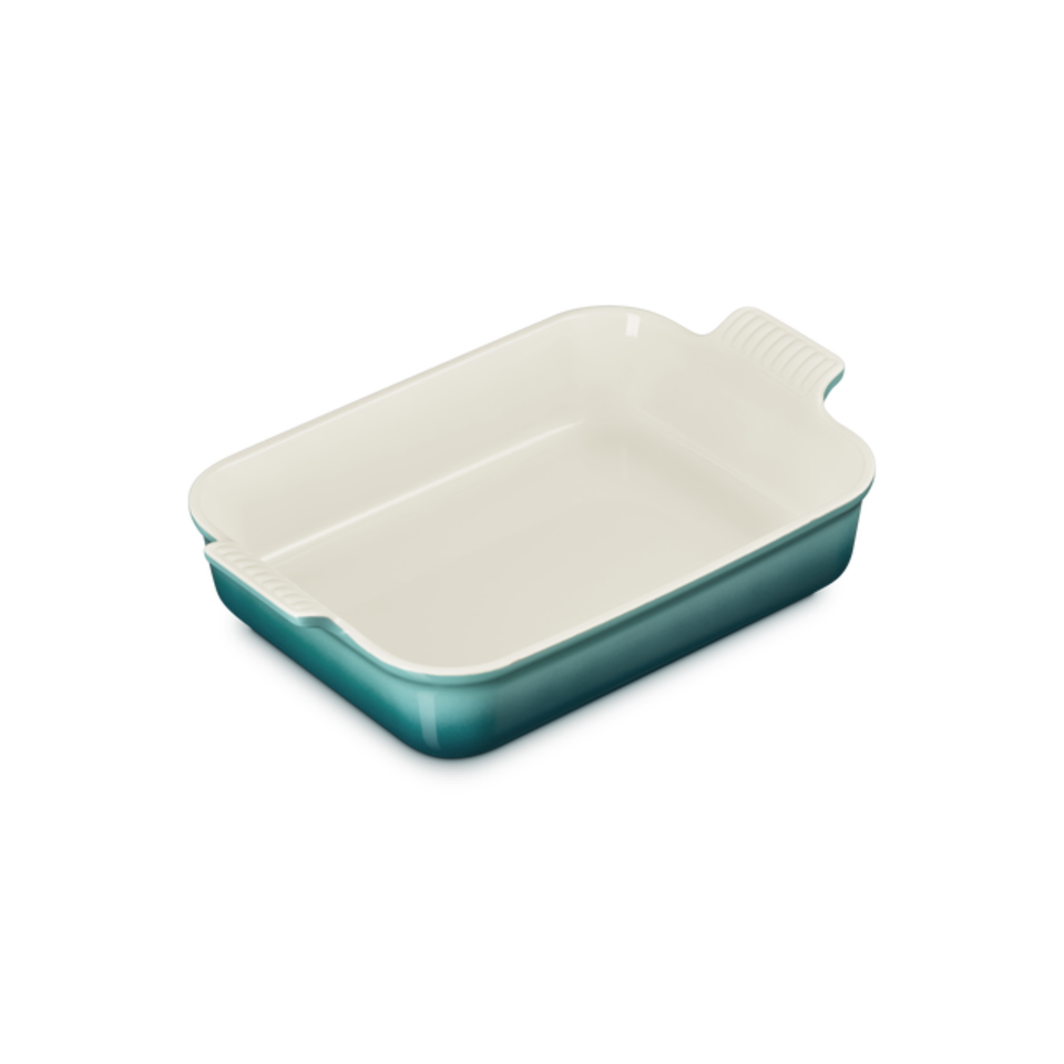 Travessa Retangular Cerâmica Heritage Bleu Riviera 32cm Le Creuset