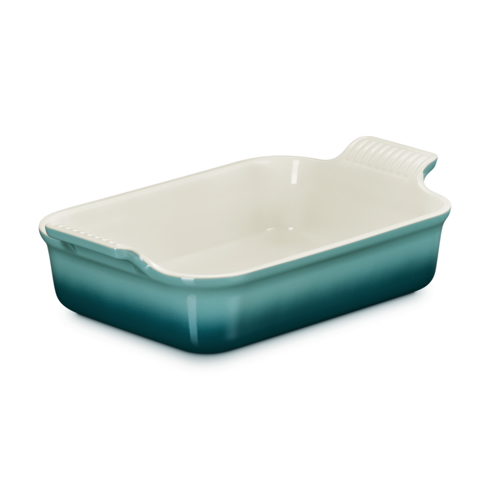 Travessa Retangular Cerâmica Heritage Bleu Riviera 26cm Le Creuset