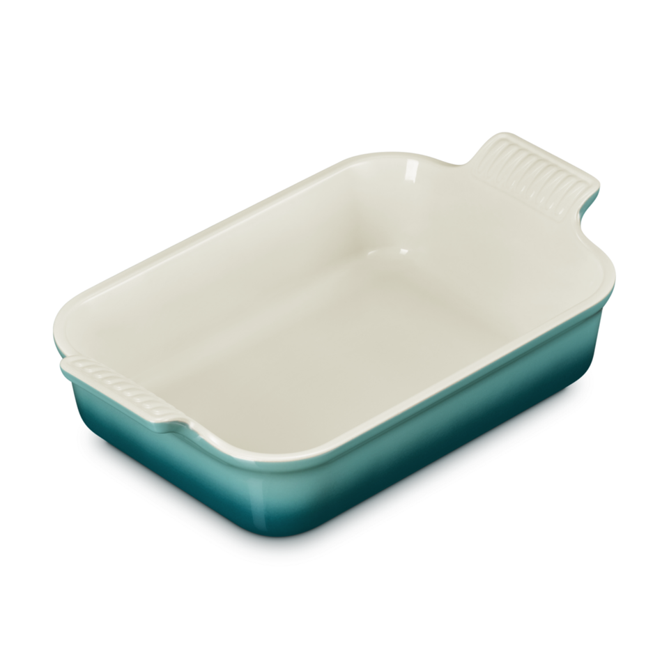 Travessa Retangular Cerâmica Heritage Bleu Riviera 26cm Le Creuset