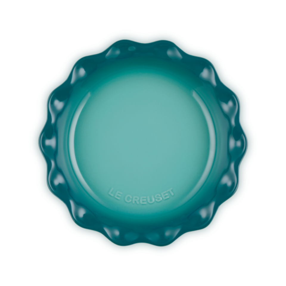 Travessa Redonda para Torta Cerâmica Heritage Bleu Riviera 23cm Le Creuset