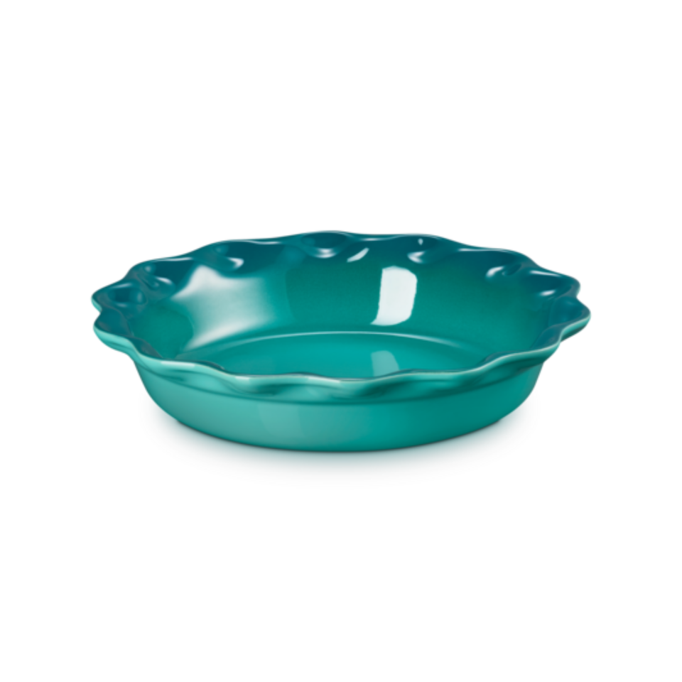 Travessa Redonda para Torta Cerâmica Heritage Bleu Riviera 23cm Le Creuset
