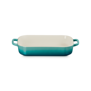 Travessa Retangular Cerâmica Com Tampa / Prato Bleu Riviera 33cm 3L Le Creuset