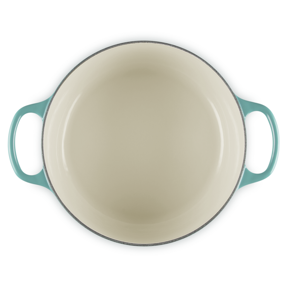 Panela Le Creuset Redonda Signature Bleu Riviera com Pegador Dourado 4,2L 24cm