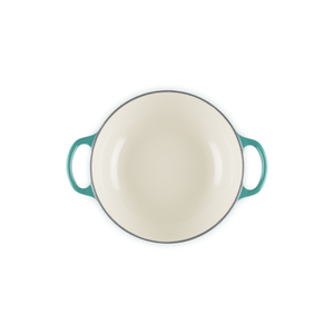 Panela Le Creuset Marmita Signature Bleu Riviera com Pegador Dourado 22cm
