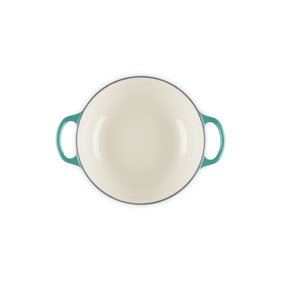 Panela Le Creuset Marmita Signature Bleu Riviera com Pegador Dourado 22cm