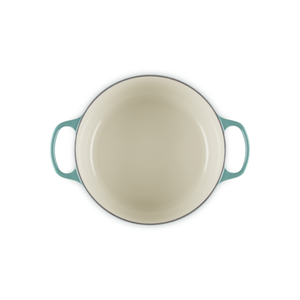 Panela Le Creuset Redonda Signature Bleu Riviera com Pegador Dourado 5,3L 26cm