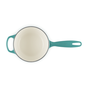 Panela Le Creuset Molheira Signature Bleu Riviera com Pegador Dourado 1,5L 16cm