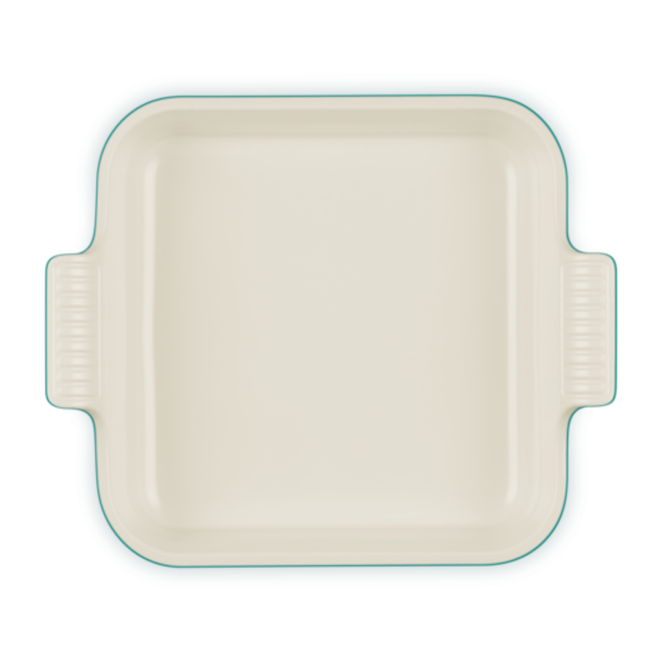 Travessa Quadrada Cerâmica Heritage Bleu Riviera 23cm Le Creuset