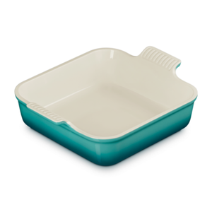 Travessa Quadrada Cerâmica Heritage Bleu Riviera 23cm Le Creuset