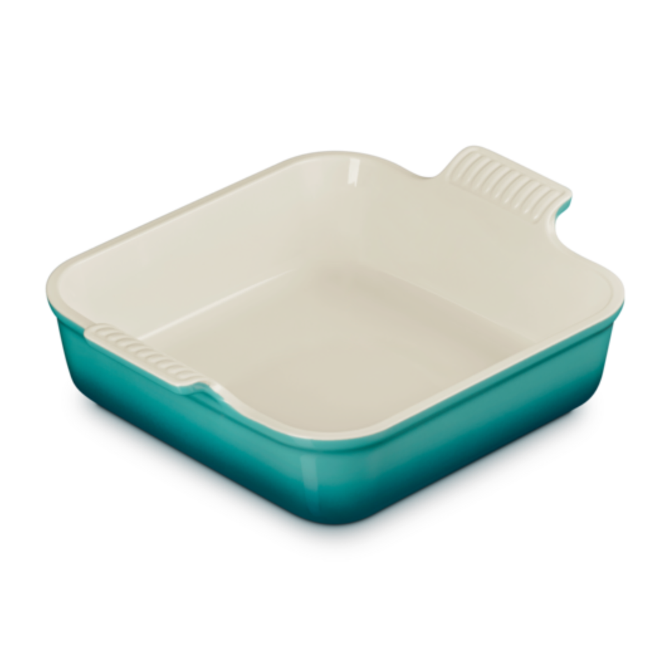 Travessa Quadrada Cerâmica Heritage Bleu Riviera 23cm Le Creuset