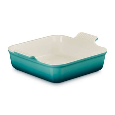 Travessa Quadrada Cerâmica Heritage Bleu Riviera 23cm Le Creuset