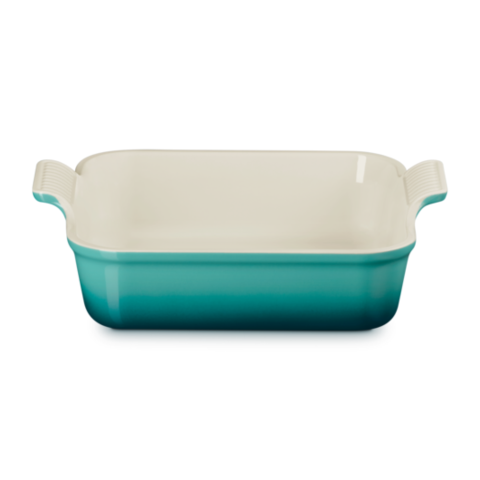 Travessa Quadrada Cerâmica Heritage Bleu Riviera 23cm Le Creuset
