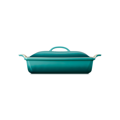 Travessa Retangular Cerâmica Com Tampa Bleu Riviera 33cm Le Creuset