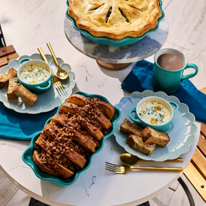 Travessa para Pão Cerâmica Heritage Bleu Riviera 23cm Le Creuset