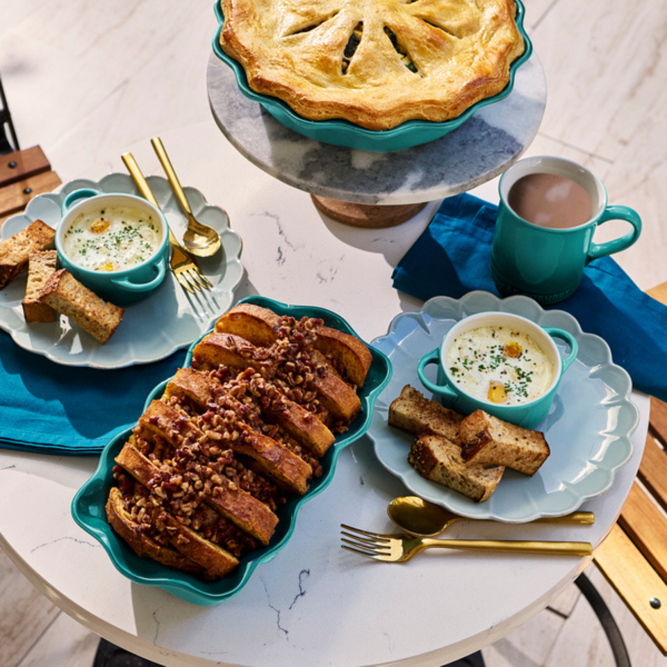 Travessa para Pão Cerâmica Heritage Bleu Riviera 23cm Le Creuset