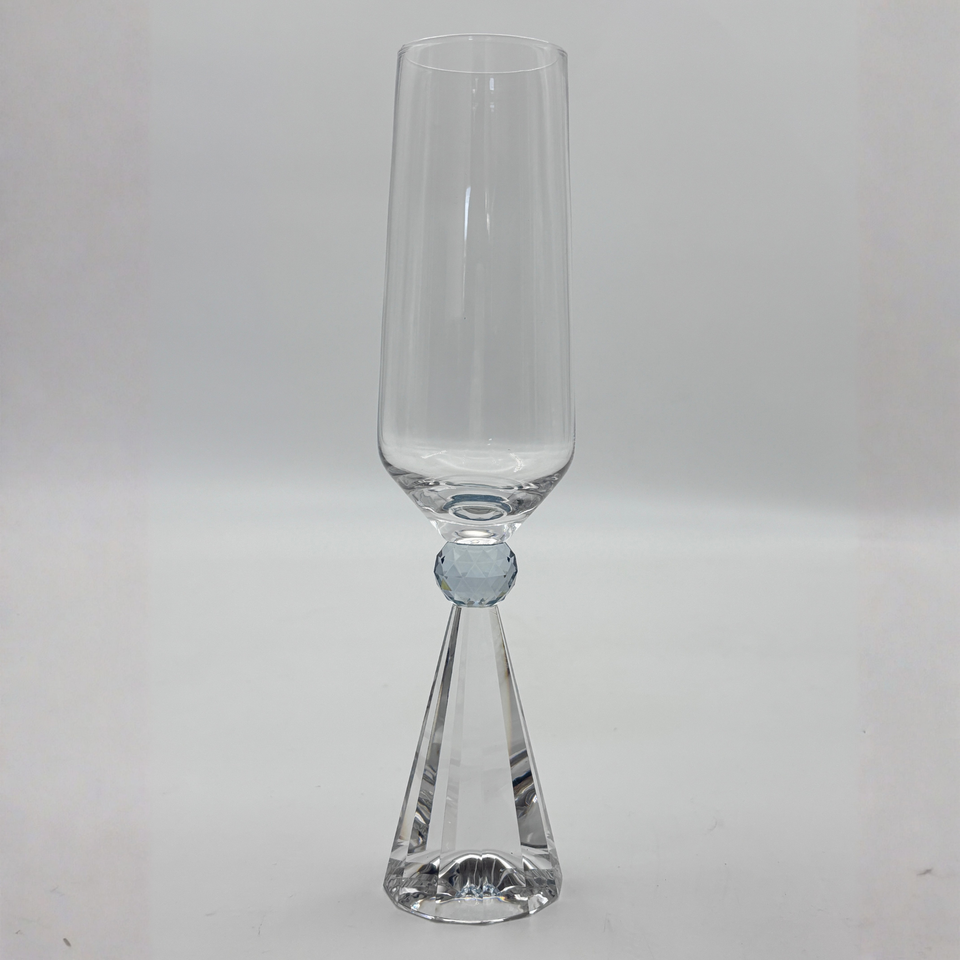 Taça para Champanhe Vidro Transparente / Azul Linha Sintonia 300ml