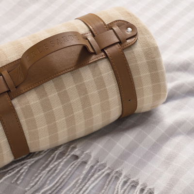 Manta Rione 100% Poliéster Nocciola / Bege Trussardi