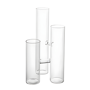 Vaso 3 Tubos em Vidro Transparente Tríade Médio