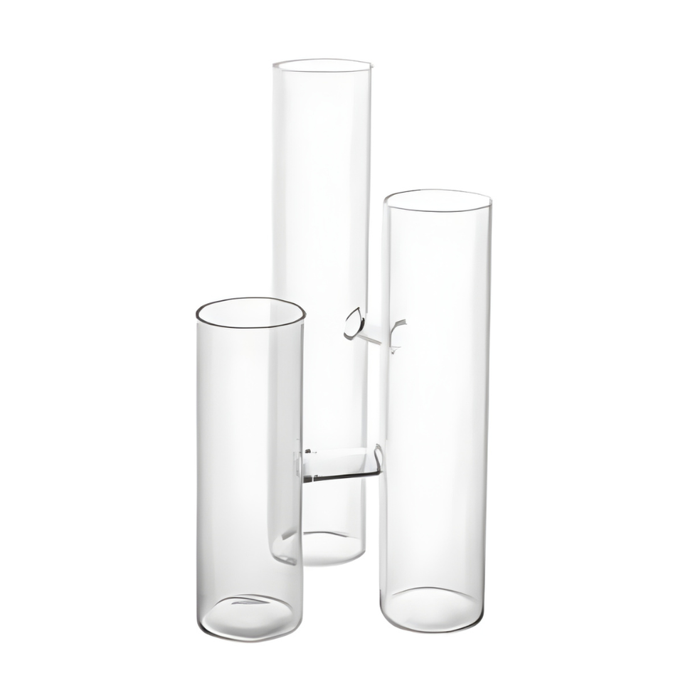 Vaso 3 Tubos em Vidro Transparente Tríade Médio