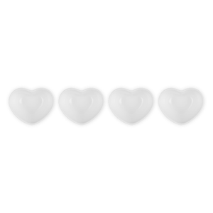 Conjunto com 4 Mini Bowls Coração Branco Le Creuset