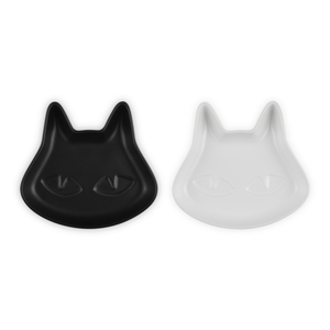 Conjunto com 2 Pratos Gato Preto / Branco Le Creuset