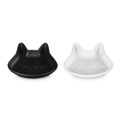 Conjunto com 2 Pratos Gato Preto / Branco Le Creuset