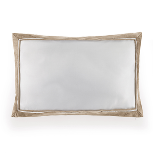 Almofada Valestro 300 Fios Cetim 100% Algodão Egípcio 40x60cm Branco / Nocciola Trussardi