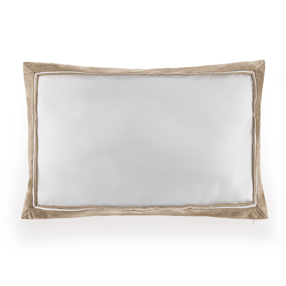 Almofada Valestro 300 Fios Cetim 100% Algodão Egípcio 40x60cm Branco / Nocciola Trussardi