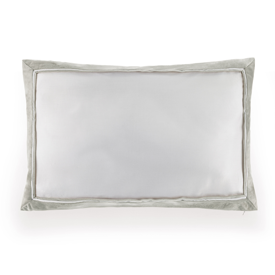Almofada Valestro 300 Fios Cetim 100% Algodão Egípcio 40x60cm Branco / Platino Trussardi