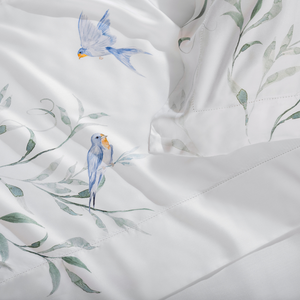 Jogo de Cama Queen Rondini 4 Pçs 300 Fios Cetim 100% Bambu Trussardi