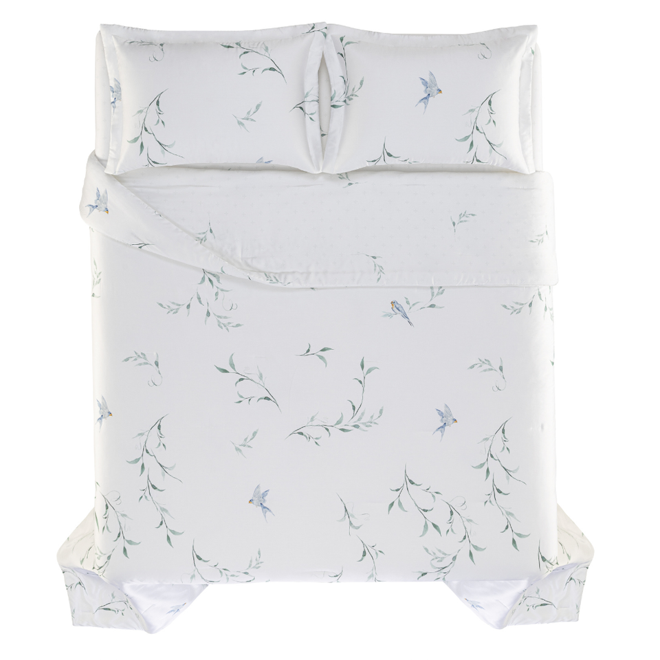 Jogo de Colcha Casal Rondini 3 Pçs 300 Fios Cetim 100% Bambu Trussardi