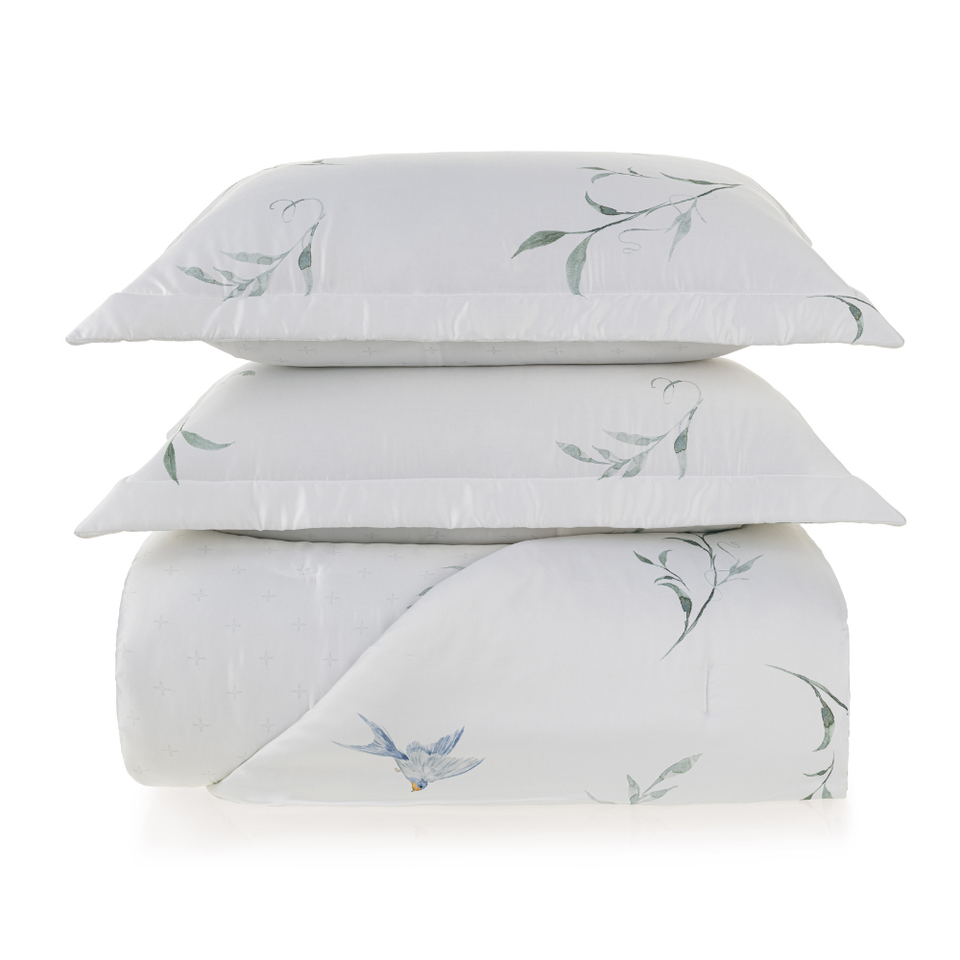 Jogo de Colcha Casal Rondini 3 Pçs 300 Fios Cetim 100% Bambu Trussardi