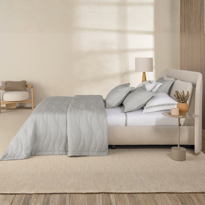 Jogo de Colcha Queen Novara 3 Pçs 300 Fios 100% Algodão Egípcio Nebbia Trussardi