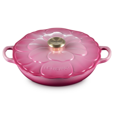 Caçarola Buffet Signature Petal Berry com Pegador Dourado 2,2L 26cm Le Creuset