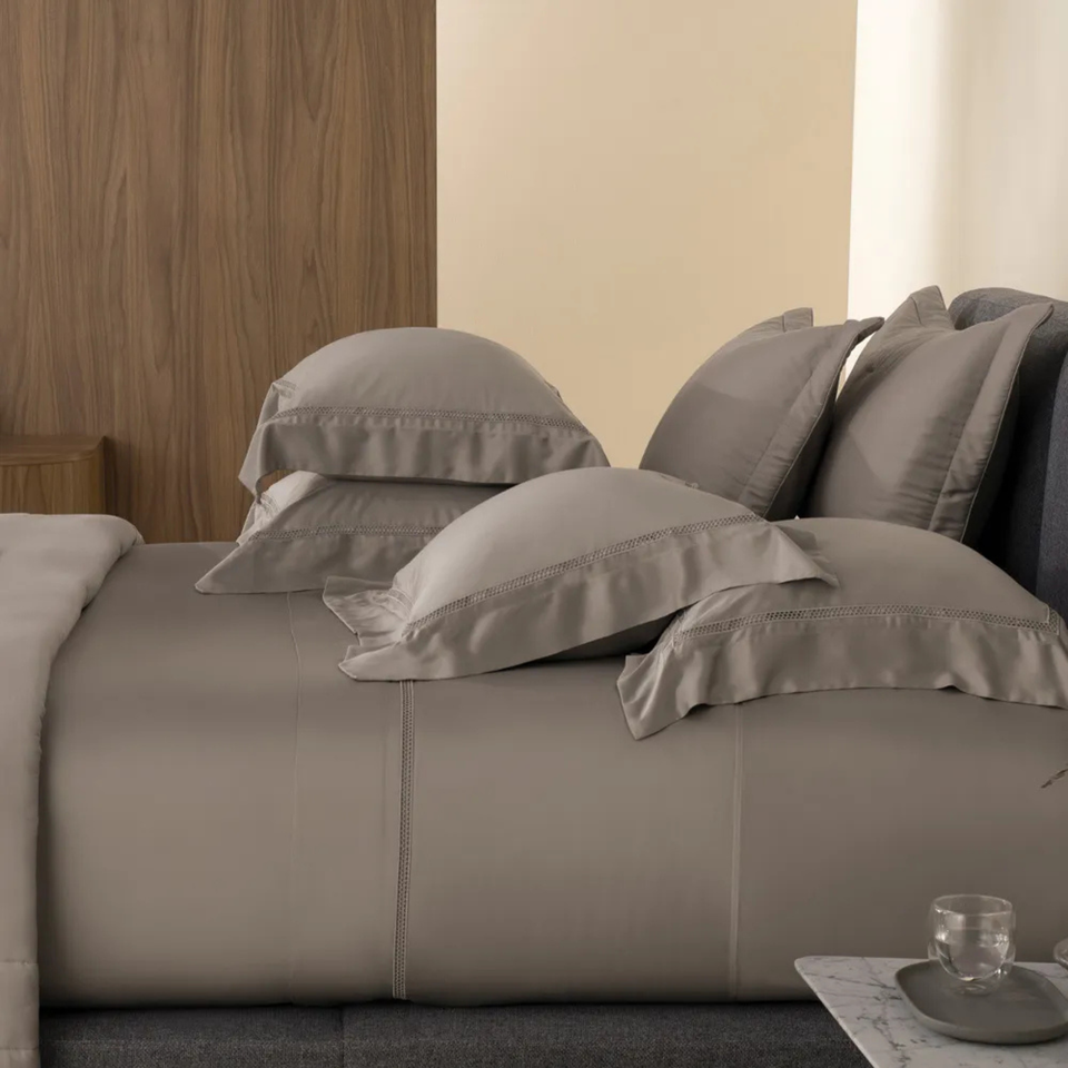 Jogo de Cama King Contessina 4 Pçs 300 Fios Cetim 100% Bambu Marmo Trussardi