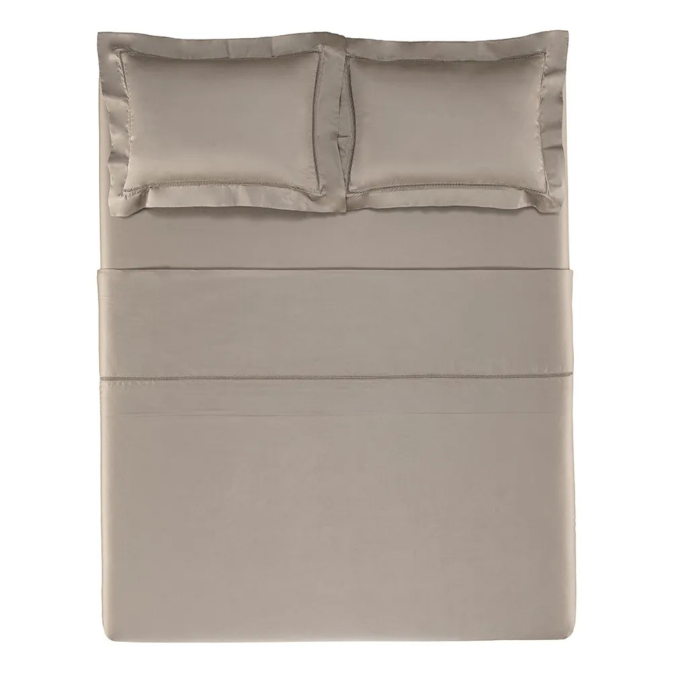 Jogo de Cama King Contessina 4 Pçs 300 Fios Cetim 100% Bambu Marmo Trussardi