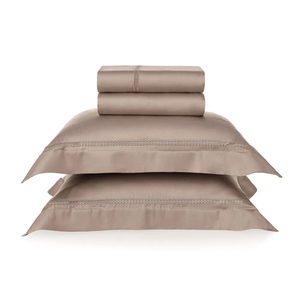 Jogo de Cama King Contessina 4 Pçs 300 Fios Cetim 100% Bambu Nocciola Trussardi