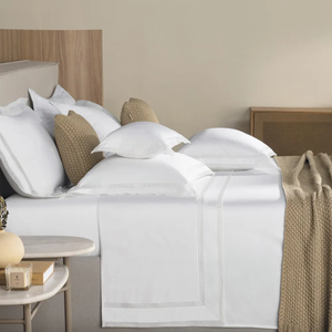 Jogo de Cama King Romana 4 Pçs 300 Fios 100% Algodão Egípcio Branco Trussardi