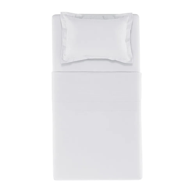 Jogo de Cama Solteiro Grasso 4 Pçs 300 Fios Cetim 100% Algodão Branco Trussardi