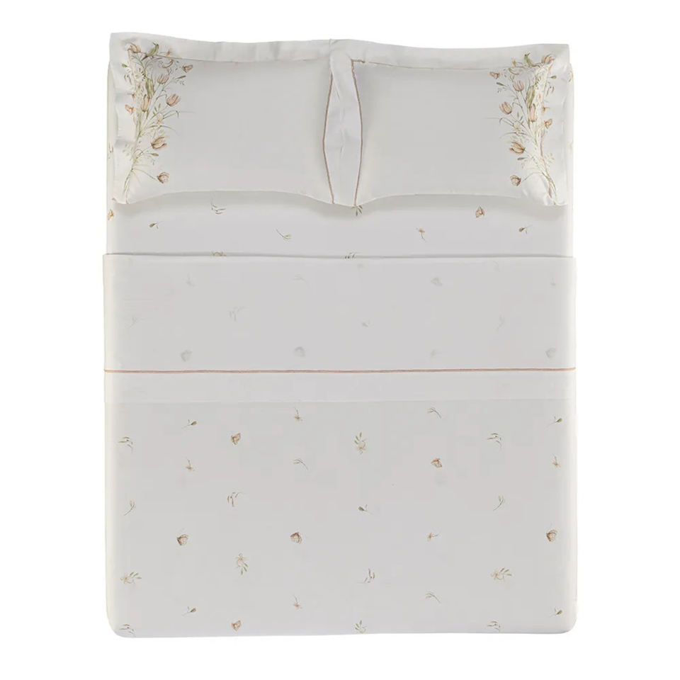 Jogo de Cama King Borghese 4 Pçs 300 Fios Cetim 100% Algodão Egípcio Trussardi