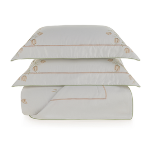 Jogo de Colcha Queen Borguese 3 Pçs 300 Fios Cetim 100% Algodão Egípcio Trussardi