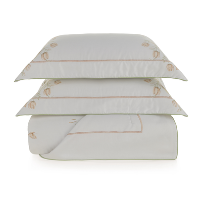 Jogo de Colcha Queen Borguese 3 Pçs 300 Fios Cetim 100% Algodão Egípcio Trussardi