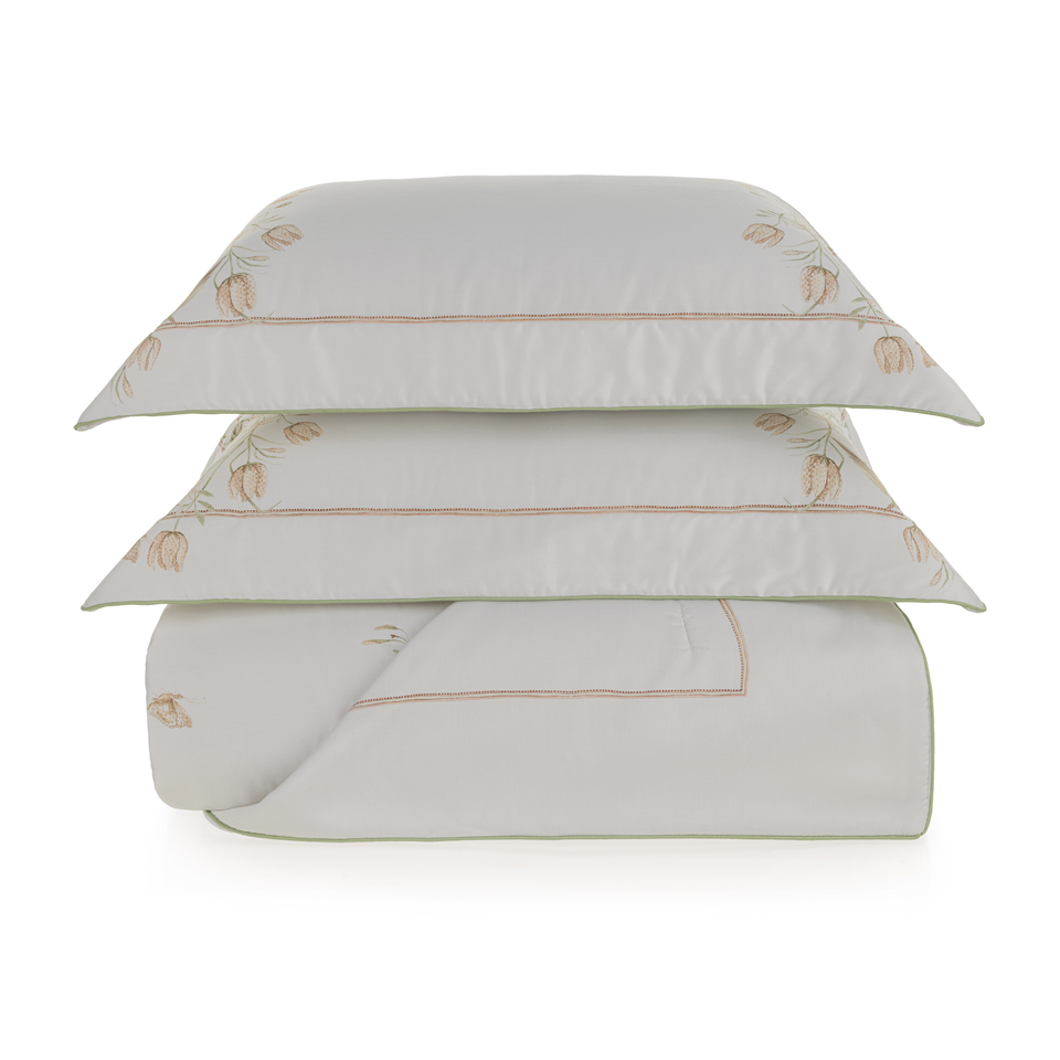 Jogo de Colcha Queen Borguese 3 Pçs 300 Fios Cetim 100% Algodão Egípcio Trussardi